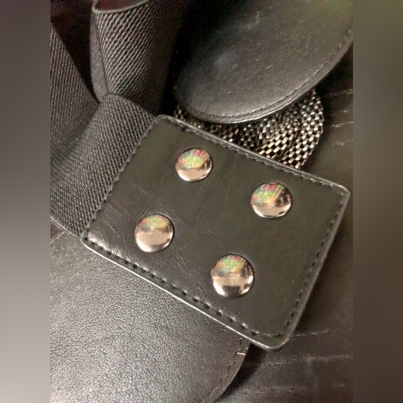 Vintage Plus Size Black Stretch Belt Silver Twisted Rope Metal Snake Corset - Picture 4 of 8